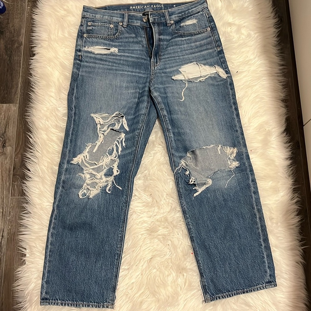 American Eagle!! High Rise Baggy Straight Jeans